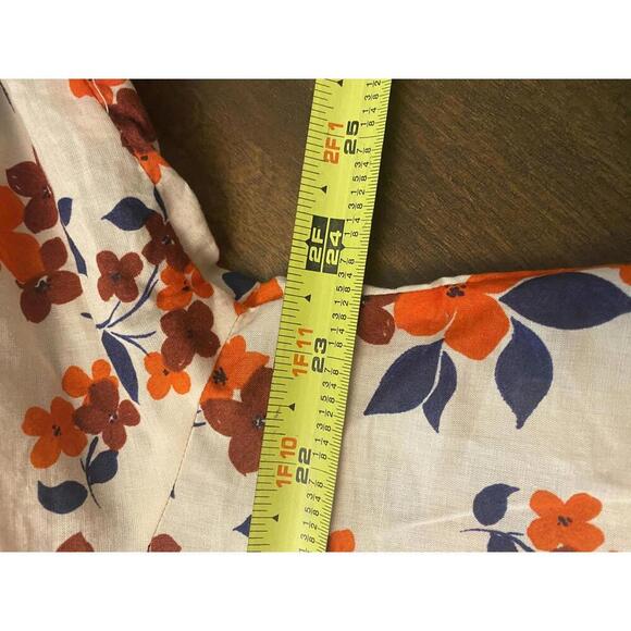 Elizabeth and James Floral Print Bohemian Blouse 100% Cotton Large - Picture 13 of 15